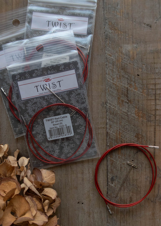 Cable Red Lace Twist de ChiaoGoo